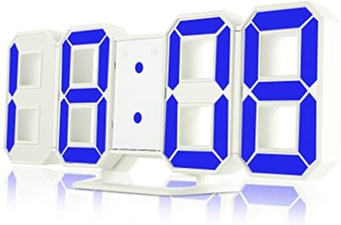VCFDZCFD 3D LED-tafelklok Moderne wandklok Digitale horloges 12/24 uur Weergave Klokmechanisme Alarm Snooze Bureauwekker (kleur: C) (B)
