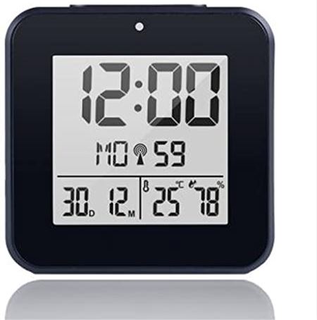 Spacmirrors LCD Digital Alarm Clock with Indoor Temperature Alarm Clock Dual Alarm Battery Operated Snooze Date Alarm Clock