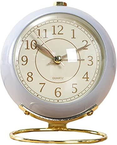 Spacmirrors Retro European Alarm Clock Metal Small Alarm Clock Creative Desktop Ornaments Bedside Wake-Up Clock Home Decor