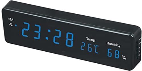 VCFDZCFD Digitale Wekker 3 Alarmen LED Klok Tijd Temperatuur Vochtigheid Display Tafelklok Woonkamer Decoratie (Kleur: C) (C)