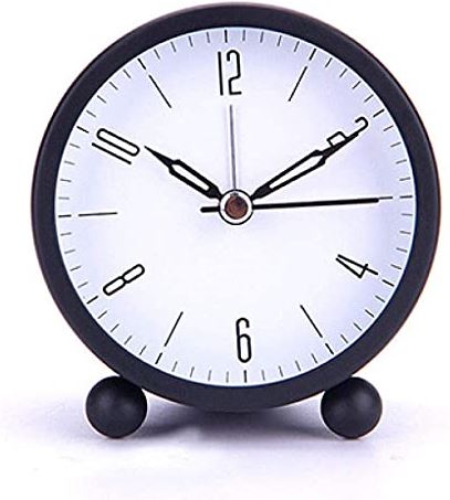 FMHCTA Retro mechanische wekker ronde dubbele metalen decoratie moderne decoratieve bel digitale klok horloges (Kleur: Rood) (Zwart)