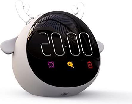 FMHCTA Decoratieve wekker met WeChat-bediening 5 Alarminstelling Countdown Dierenbureauklok voor slaapkamer Thuis Slaapzaal Hotelbed Eenvoudig in te stellen (Fawn)