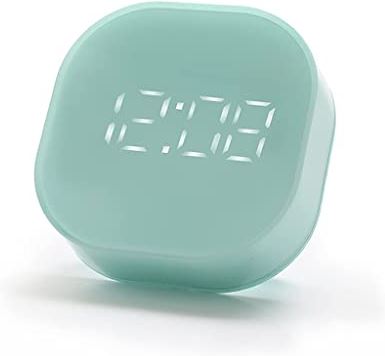 FMHCTA Decoratieve vierkante wekker met 2 alarminstellingen Fahrenheit Celsius-display Digitale wekker voor muur of bureau Nachtkastje Slaapkamer Eenvoudig in te stellen (groen)