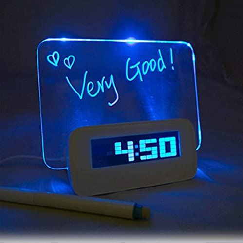 FMHCTA Creatieve Lichtgevende Muziek Digitale LED Digitale Wekker Fluorescerende Prikbord Klok Alarm Perfect voor Verjaardagscadeautjes