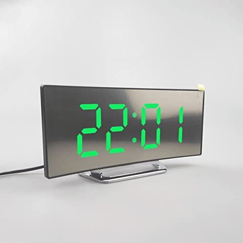 FMHCTA Digitale klok Groot display, LED elektrische wekkers, dubbele USB-poorten Moderne decoratie voor thuis Slaapkamer Decor (Kleur: B) (A) (A)