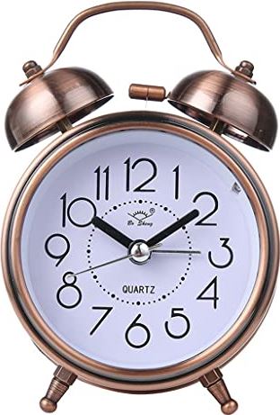 DRGKJFGDNJTRDD Metal 3 Inch Bronze Bronze Bell Mute with Light Creative Home Alarm Clock (Color : Bronze, Size : 8 * 12 * 5cm) (Bronze 8 * 12 * 5cm)