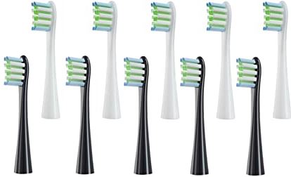 SHAOZI YanB6 Vervangbare elektrische tandenborstelkoppen compatibel met alle Oclean X/X PRO/Z1/F1/One/Air 2/SE zachte DuPont Bristle vervangende mondstukken (kleur: 5 wit 5zwart)