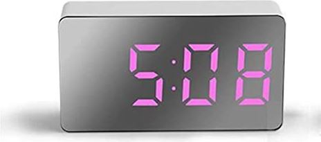 FMHCTA Kinderwekker Digitale wekker Digitale USB LED-wekker Spiegel Snooze-weergave Tijd Nacht LCD-lichttafel Desktop voor huisdecoratie (roze)