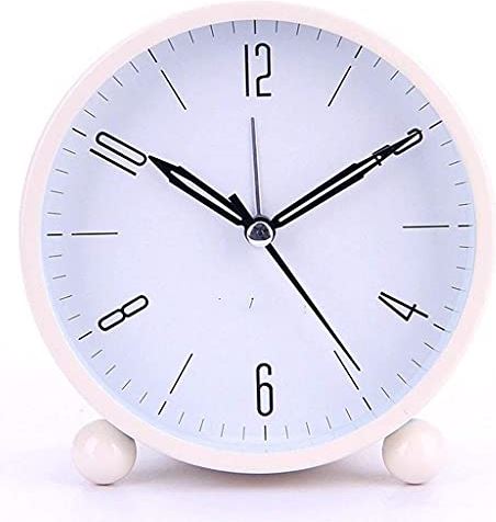 FMHCTA Retro mechanische wekker ronde dubbele metalen decoratie moderne decoratieve bel digitale klok horloges (Kleur: Rood) (Roze)