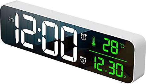 GZPKJ LED digitale klok, digitale wekker, met datumtemperatuurweergave, automatische helderheidsdimmer, grote display wekker voor woonkamer kantoor slaapkamer decor