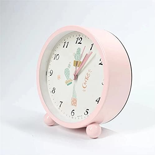 Spacmirrors Nordic Candy Color Cute Cartoon Hand Painted Cactus Alarm Clock Simple Student Bedside Clock Silent Children Bedroom Table Clock