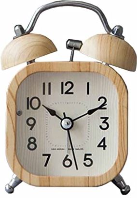 YHUA Mini Houten Tafel Wekker Lichtgevende Desktop Timer Clock Home Slaapkamer Craft Ornamenten (Color : A, Size : 10CM)