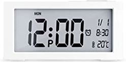 FMHCTA Decoratieve Mute Wekker met 3 Instelling Alarm Voice Tijdwaarneming Eenvoudige LED Digitale Wekker voor Woonkamer Slaapkamer Eenvoudig in te stellen (Wit)
