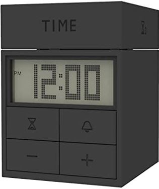 FMHCTA Decoratieve wekker met achtergrondverlichting Rotatieconversiefunctie 3 sets timers 1 alarm instellen met sluimerfunctie Eenvoudig in te stellen (zwart)