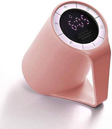 FMHCTA Wekker Wekker PC + ABS, draagbare verlichting, stille slaapkamer Digitale wekker LED-wekker (kleur: roze) (roze)