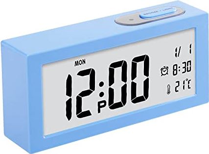 FMHCTA Digitale wekker, multifunctioneel alarm Eenvoudige bediening LED-scherm Elektronische klok (roze) (wit) (blauw)
