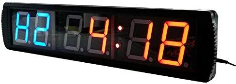 Lwieui Countdown Clock LED Digitale Interval Timer Countdown Training Timer Gym Stopwatch Wandklok Grote Digitale Aftelklok (Kleur: Zwart, Maat: 69X16X4CM)