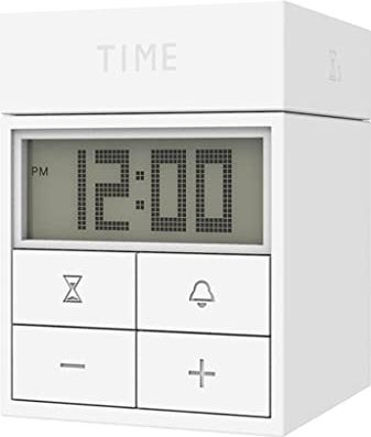 FMHCTA Decoratieve wekker met achtergrondverlichting Rotatieconversiefunctie 3 sets timers 1 alarminstelling met sluimerfunctie Eenvoudig in te stellen (wit)
