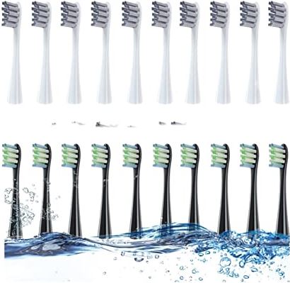 SHAOZI YanB6 vervangende tandenborstelkop compatibel met Oclean SE+/Air/One/Z1/F1/X/X Pro-serie Sonic elektrische tandenborstel diep schoon 10 stks/20 stks/30 stuks (kleur: 10 grijs 10 zwart)