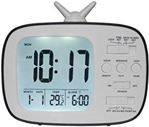 TYPIS LED Digitale Wekker met Nachtlampje Bureau Display Smart TV Vorm Klok Thermometer Kalender Wekker