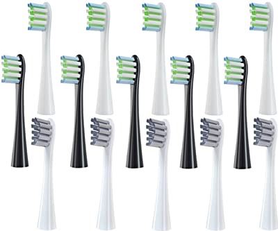 SHAOZI YanB6 Vervangbare elektrische tandenborstel borstelkoppen compatibel met alle Oclean X/X PRO/Z1/F1/One/Air 2/SE zachte DuPont Bristle vervangende mondstukken (kleur: 5 wit 5 zwart 5 grijs)