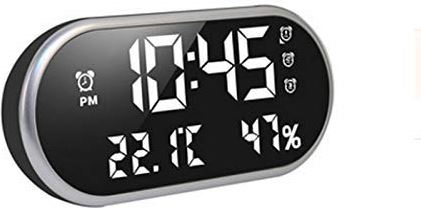 FMHCTA LED Digitale Wekker met Temperatuur Reveil Horloge USB Elektronische Tafelklokken Ovale Spiegel Bureauklok (Kleur: B) (B)