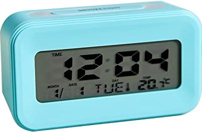 FMHCTA Digitale wekker, multifunctioneel alarm Eenvoudige bediening LED-display op volledig scherm Elektronische klok (groen) (blauw) (blauw)