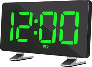 YHUA LED Muziek wekker met USB for Slaapkamer Studie Room Office Display Time Rechthoek Digitale Desk Clock (Color : B)