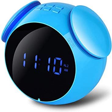 Lwieui-NZ Mini Wekker Bluetooth Speaker Mini Digitale Wekker Temperatuur Eenvoudige Alarm Mute Nachtkastje Klok Slaapkamer Kantoor Wekker Klassiek Eenvoudige Wekker (Kleur: Blauw, Maat: 14.3x11.9x10.2 cm)