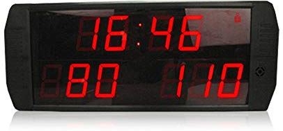 Lwieui Countdown Clock LED Wandklok Sportable Scoreborden Multisport Indoor Tafelblad Scorebord Grote Digitale Aftelklok (Kleur: Zwart, Maat: 46X19X4.5CM)
