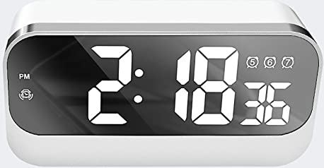 FMHCTA Digitale wekker, multifunctioneel alarm Eenvoudige bediening LED-display op volledig scherm Elektronische klok (wit) (wit) (wit)