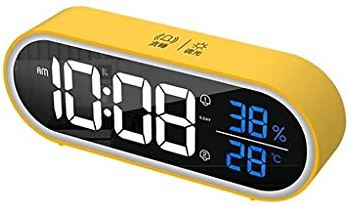 FMHCTA Little Yellow Duck-wekker Groot scherm Dempen Nachtkastje Digitale wekker Spraakbesturing Elektronische klok (kleur: A, maat: één maat) (B één maat) (C één maat)