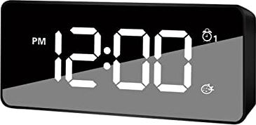 FMHCTA Digitale wekker, multifunctioneel alarm Eenvoudige bediening LED-display op volledig scherm Elektronische klok (zwart) (goud) (zwart)