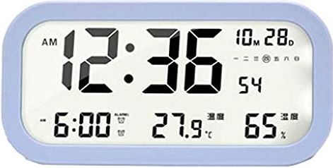 FMHCTA LED Digitale Wekker Achtergrondverlichting Sensing Functie Datum Temperatuur en vochtigheid Display Snooze Sleep Timer (Kleur: D) (B)