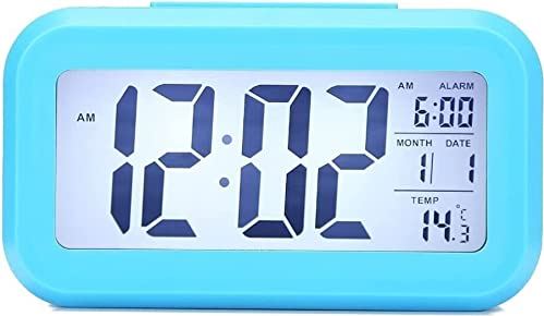 Jrechio Digitaal LCD Wekker weergeven met achtergrondverlichting vierkante digitale klok home decor elektronisch alarm snooze klok (kleur: a) zhengqiang (Color : A)