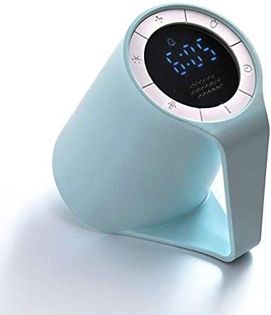 FMHCTA Wekker Wekker PC + ABS, draagbare verlichting, stille slaapkamer Digitale wekker LED-wekker (kleur: roze) (blauw)