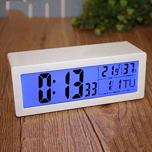 FMOPQ Wall clock Wall Clock Digital Alarm Clock, Battery-powered Smart Snooze Bedside Night Light, Temperature And Humidity Cordless Phone, Date, Simple Operation, For The Children's Bedroom Sleeping Tour