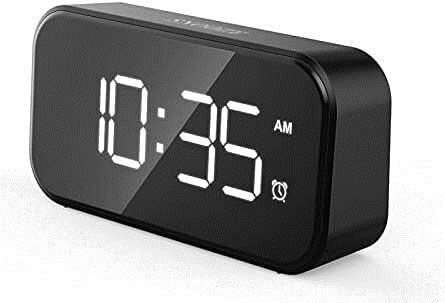 FMHCTA LED Spiegelscherm Wekker Horloge Tafel Touch Sensing Digitaal? Elektronische Desktop USB/AAA Aangedreven Klok Tafel Decor (Kleur: Zwart) (Wit) (Zwart)