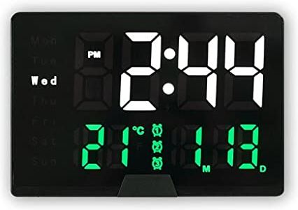 VCFDZCFD Digitale wekker Spraakbesturing Temp Touch Snooze Alarmen Elektronische tafelklok Nachtmodus Digitale LED-klokken (kleur: A) (A)