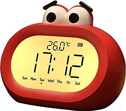FMHCTA Slimme kleine wekker voor studenten om kinderjongens slaapkamer te gebruiken Lichtgevend alarm Elektronische klok Desktopklok om wakker te worden Artefact
