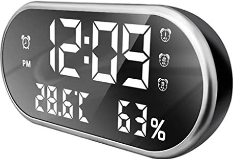 VCFDZCFD Digitale LED-display Temperatuur Vochtigheid Wekker 24/12 uur Power Bank Draagbare USB draagbare klokken (Kleur: A) (A)