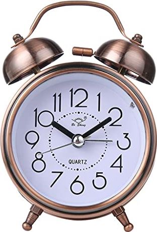 SDGJHKPMHF Metal 3 Inch Bronze Bronze Bell Mute with Light Creative Home Alarm Clock (Color : Bronze, Size : 8 * 12 * 5cm) (Bronze 8 * 12 * 5cm)