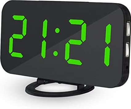 YHUA LED Digital Alarm Table Clock Helderheid Verstelbaar for thuiskantoor hotel Light Sensor USB Moderne digitale klok (Color : B)