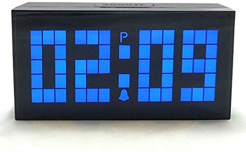 TOMYEUS tafelklok Multi-color Mute Luminous wekker Digital Clock LED alarmklok thermometer Timer lijstkalender Slaapkamer Woonkamer Decoratie Decoratie Bureauklok (Color : Blue)