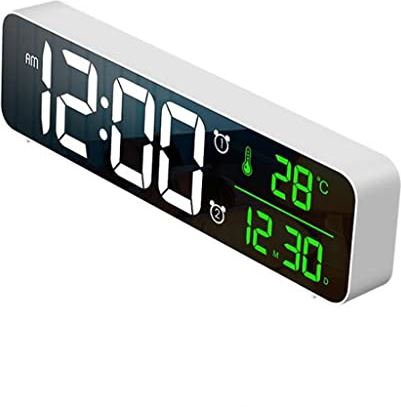 VCFDZCFD LED Digitale Wekker Snooze Temperatuur Datumweergave USB Desktop LED Klokken voor Woonkamer Decoratie (Kleur: Wit) (Wit)