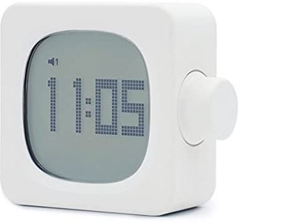 FMHCTA Decoratieve eenvoud Wekker Oplaadbare kleine digitale wekker met nachtlampje Stille timer Timing LED-display Eenvoudig in te stellen (melkachtig wit)