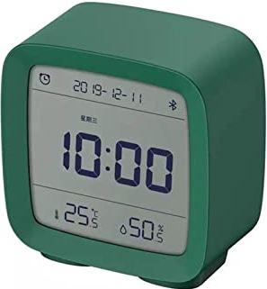 FMHCTA Kinderwekker Digitale wekker Bluetooth-wekker Temperatuur-vochtigheidsweergave Lcd-scherm Instelbaar nachtlampje met APP Home (groen)