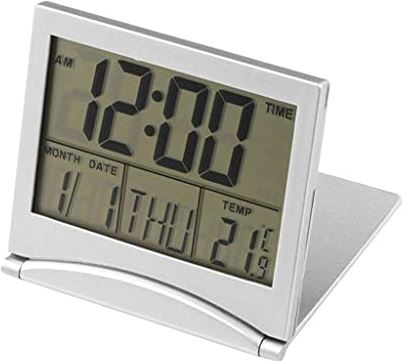 FMHCTA Ultradunne Elektronische Wekker Reisklok Multifunctionele LCD Digitale Grote Scherm Vouwklok Temperatuur Datum Tijd