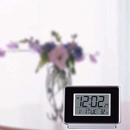 FMOGGE Wandklokken Digitale Wekker Kalender Thermometer Wekker Nachtkastje, Een Dubbele Set Van Anti Snooze Alarm, 9 * 12.7 * 5.8 Cm