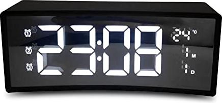 YHUA USB Oplader wekker gebogen oppervlaktescherm zwevend LED Display Smart Alarm Electronic Clock Digital LED Klok (Color : B)